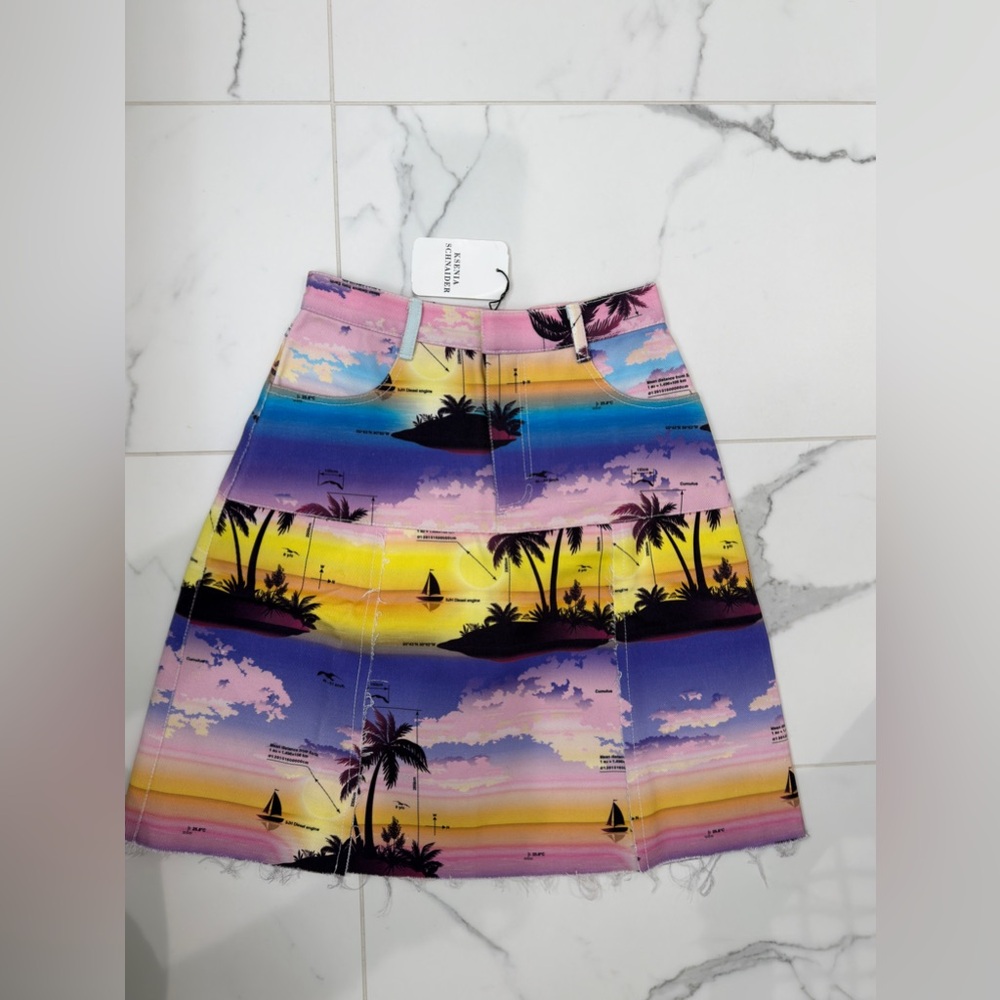 KSENIA SCHNIDER Denim Midi Skirt, Size XS